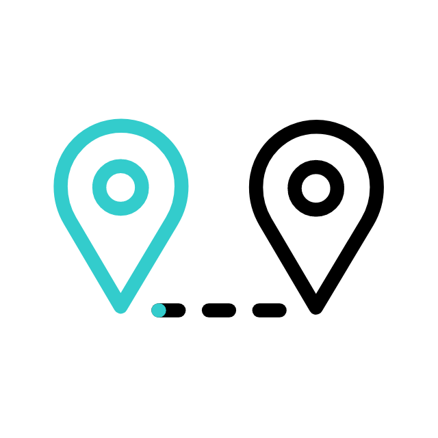 Two location pin icon